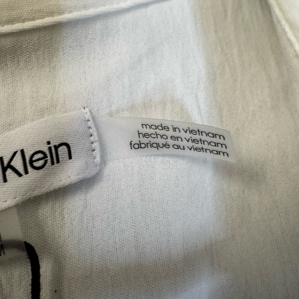 Calvin Klein Women's Tie Front Blouse Medium Ivory Long Sleeve NWT - Picture 7 of 10
